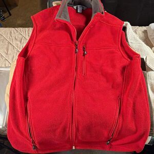 Guide Series Men's Red Full Zip Fleece Vest Stand-Up Collar Pockets L